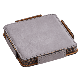 Leatherette Coasters, 3.75" , Set of 5