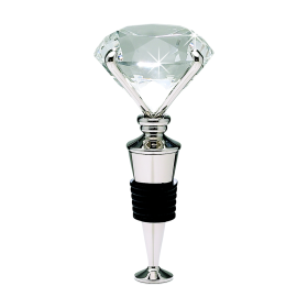 Clear Diamond Bottle Stopper, 4.25"