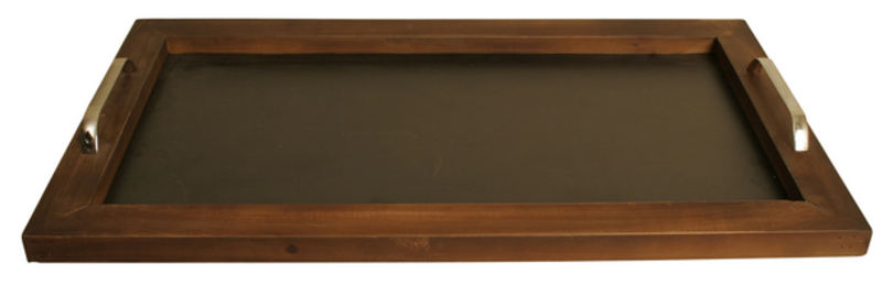 Wooden Serving Tray with Chalkboard & Handles