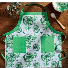 Patricia Heaton Home Florals And Flitters Apron - Green