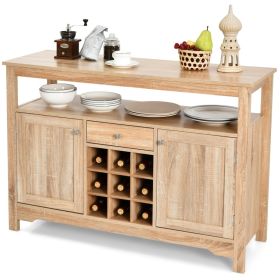 Wood Sideboard Dining Buffet Server Cabinet with Wine Rack