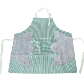 1pc Striped Linen Aprons, Adjustable Kitchen Cooking Apron