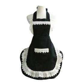 Retro Black Halter Backless Apron