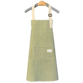 1pc Adjustable Kitchen Cooking Apron Cotton And Linen Machine Washable