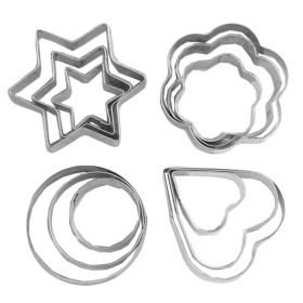 12 Pcs Stainless Steel Cookie Cutters