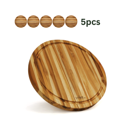 Round Teak Cutting Board BF02003_S 15.75 INCH, Pack of 5