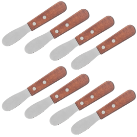 8 Pack Stainless Steel Straight Edge Wide Butter Spreader