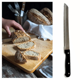 8" Serrated Slicing Bread Knife Stainless Steel Carving Blade