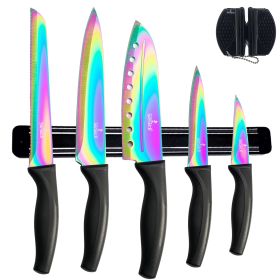 SiliSlick Kitchen Knife Set, Titanium Coated Stainless Steel