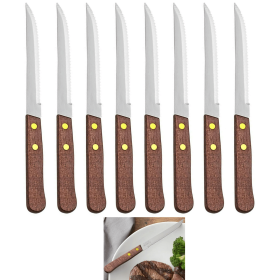 8 Pack Serrated Steak Knives Stainless Steel