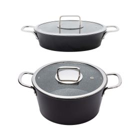 Serenk Excellence Pots and Pan Set Stock Pot Egg Pan Nonstick 4 Pcs