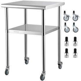 VEVOR Stainless Steel Prep Table, 24 x 24 x 36