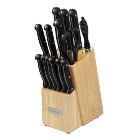 Oceanstar KS1187 Traditional 15-Piece Knife Set with Block