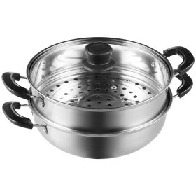 VEVOR Steamer Pot, 11in/28cm Steamer Pot for Cooking with 3QT Stock Pot and Vegetable Steamer