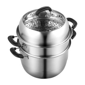 VEVOR Steamer Pot 11in/28cm, 3 Tier Steamer Pot