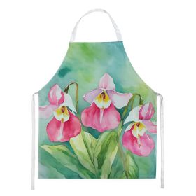 Minnesota Pink and White Ladys Slippers in Watercolor Apron