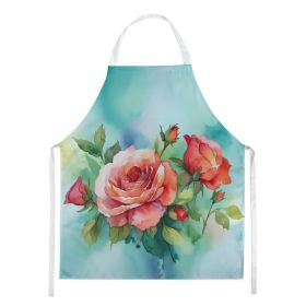 Oklahoma Roses in Watercolor Apron