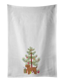 NEW Shi Chi Christmas Tree Kitchen Towel Set of 2 White Dish Towels