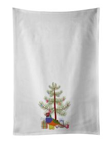 NEW Amadina Merry Christmas Kitchen Towel Set of 2 White Dish Towels