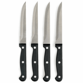 4 Pc Stainless Knife Set Professional Serrated Steak Knives