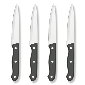 GPED Steak Knives Set of 4, 4.5-inch Serrated Steak Knife Set