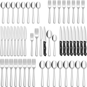 48-Piece Silverware Set with Steak Knives for 8