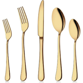 Gold Silverware Set, 20-Piece Flatware Set