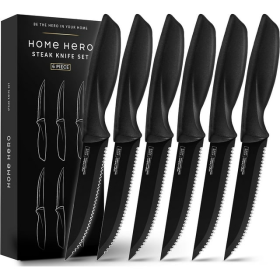 Home Hero - Steak Knives - Serrated Kitchen Steak Knives Set