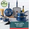 Kitchen Solutions 14-Piece Ceramic Non-Stick Cookware Set, Blue