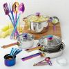 Iridescent Stainless Steel 20-Piece Cookware Set, with Kitchen Utensils