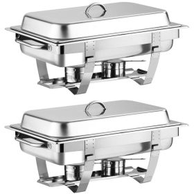 9 Quart 2 Packs Chafing Dish Chafer Dishes Buffet Set Stainless