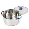 Iridescent Stainless Steel 20-Piece Cookware Set, with Kitchen Utensils