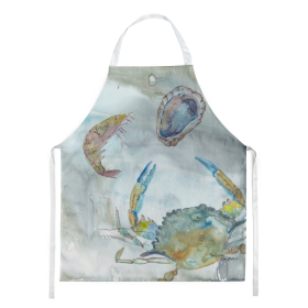 Watercolor Apron (Color: Crab/Shrimp/Oyster, size: 31 x 27)