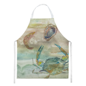 Sunset Apron (Color: Crab/Shrimp/Oyster, size: 31 x 27)