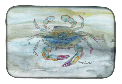 Watercolor Dish Drying Mat (Color: Female Blue Crab, size: 14 x 21)