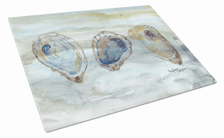 Watercolor Glass Cutting Board Large (Color: Oyster, size: 12 x 15)