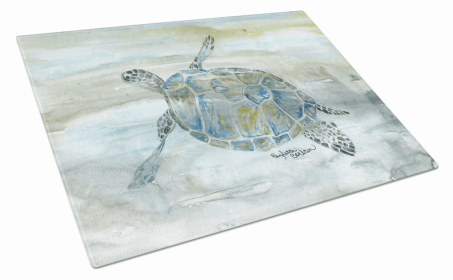 Watercolor Glass Cutting Board Large (Color: Sea Turtle, size: 12 x 15)