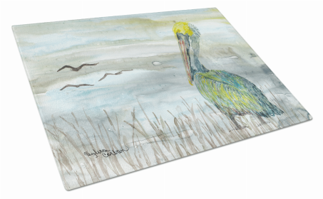 Watercolor Glass Cutting Board Large (Color: Pelican, size: 12 x 15)