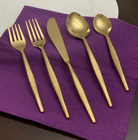 Vibhsa 20 Piece Gold Flatware Set, Service for 4 (Color: Gold, size: Service for 4)