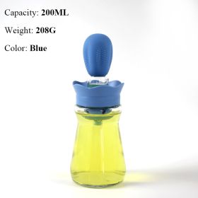 BBQ Tool Oil Bottle With Silicone Brush (Color: style b blue)