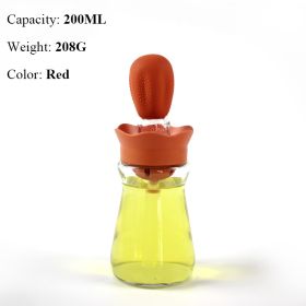 BBQ Tool Oil Bottle With Silicone Brush (Color: style b red)