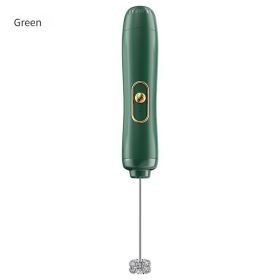 Handheld Electric Milk Frother (Color: Green)