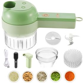 1pc 4 In 1 Vegetable Chopper (Color: Green 100ml)