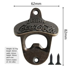 Zinc Alloy Bottle Opener Wall Mounted Vintage Retro (Color: C, Ships From: China)