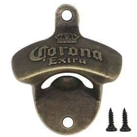 Zinc Alloy Bottle Opener Wall Mounted Vintage Retro (Color: A, Ships From: China)