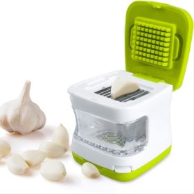 1pc Garlic Press Stainless Steel Double-sided Gadget Crusher And Slicer (Color: Green)