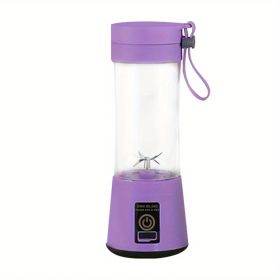 1pc Portable 6 Blades In 3D Juicer Cup, USB Rechargeable (Color: Purple)