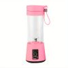 1pc Portable 6 Blades In 3D Juicer Cup, USB Rechargeable