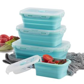 Reusable Pizza Storage Container with  Microwavable Serving Trays (Color: Blue, size: 1200ML)