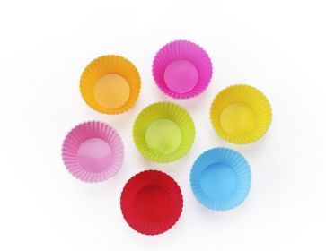 Colorful Shaped Nonstick Silicone Cupcake Molds (Design: round)